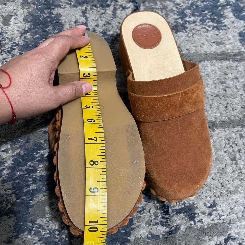 CHLOÉ Y2K Studded Joy Suede Boho Mule Clogs Size 37 - Picture 14 of 16